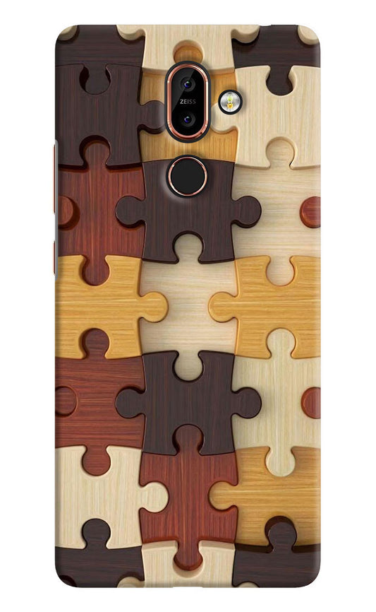 Wooden Puzzle Nokia 7 Plus Hard Case Back Cover by Casekaro