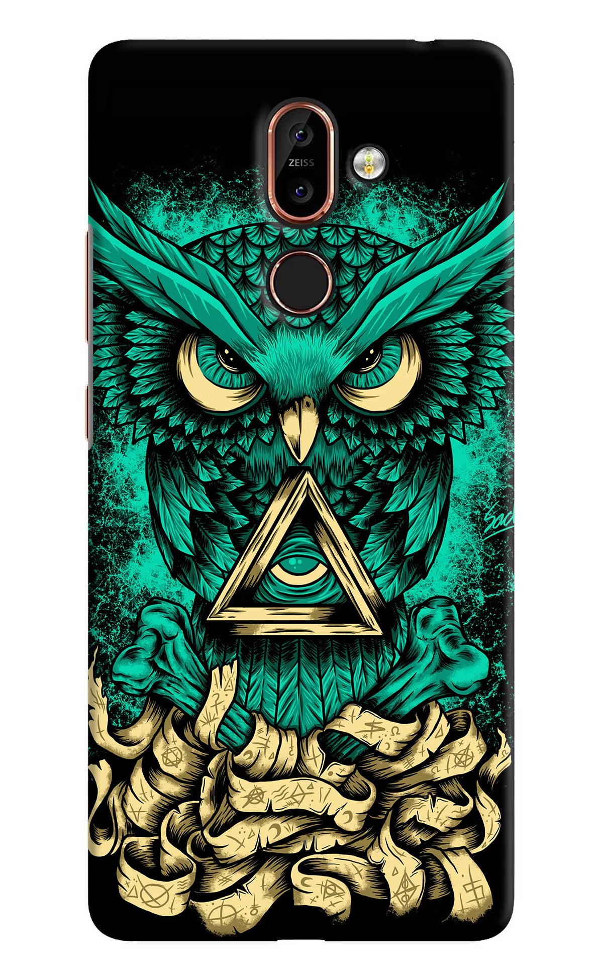 Green Owl Nokia 7 Plus Hard Case Back Cover by Casekaro
