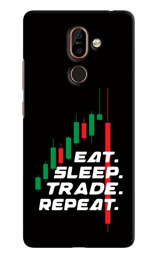 Eat Sleep Trade Repeat Nokia 7 Plus Hard Case Back Cover by Casekaro