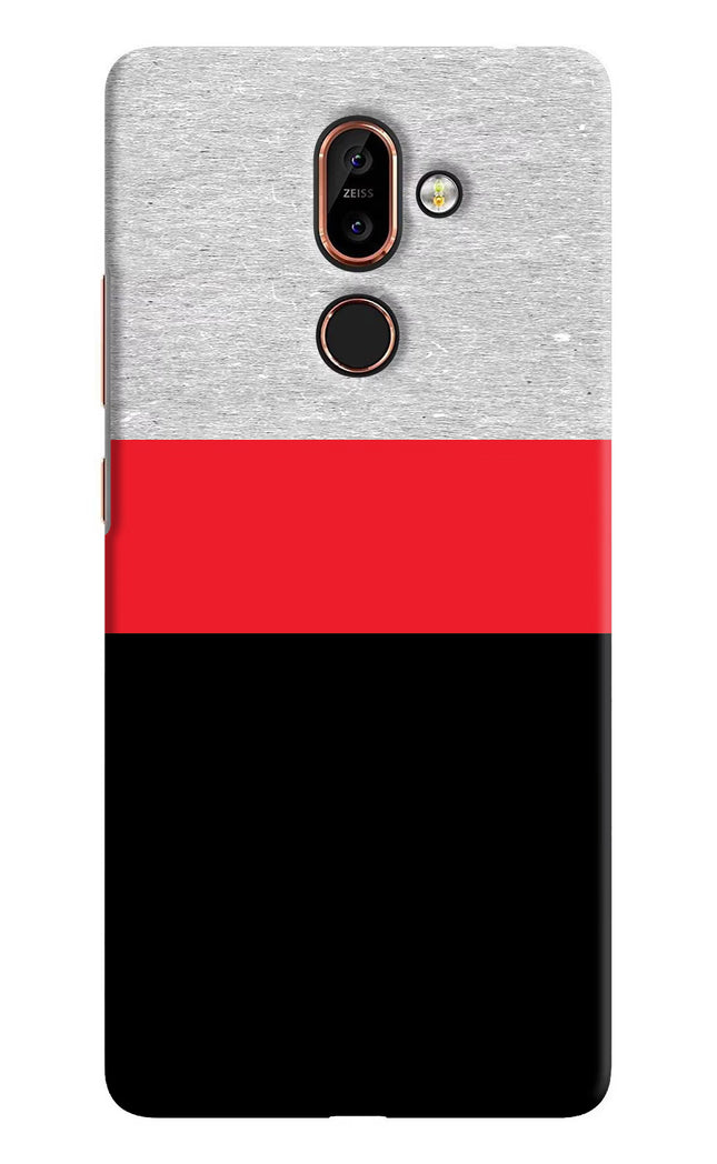 Tri Color Pattern Nokia 7 Plus Hard Case Back Cover by Casekaro