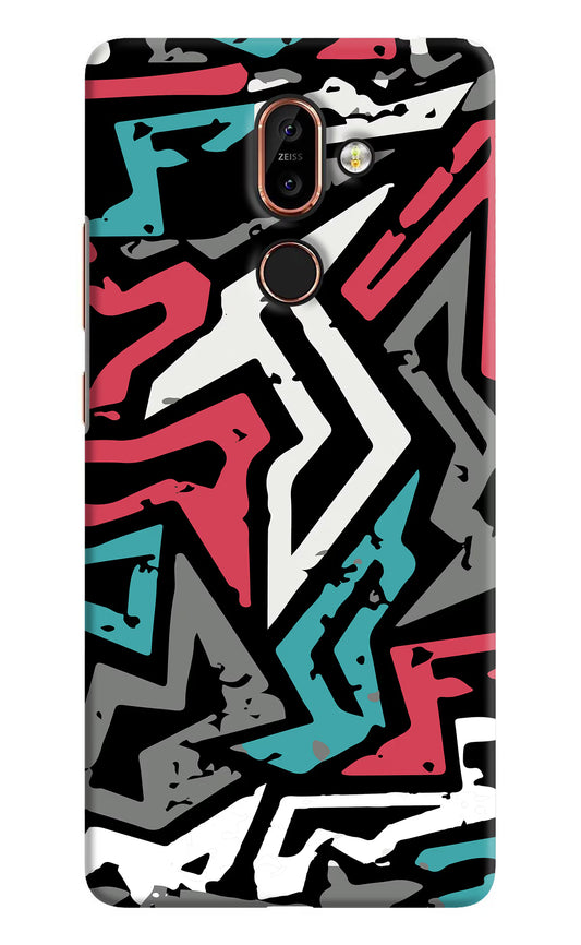 Geometric Graffiti Nokia 7 Plus Hard Case Back Cover by Casekaro