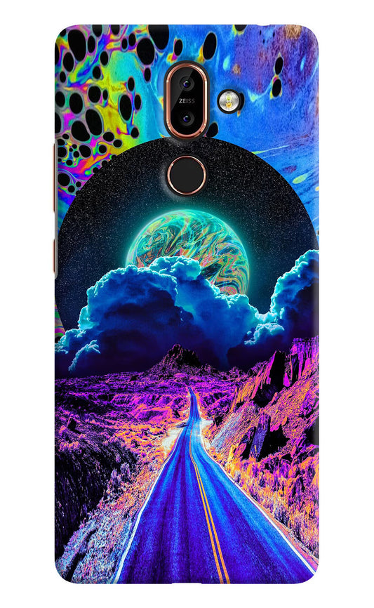 Psychedelic Painting Nokia 7 Plus Hard Case Back Cover by Casekaro