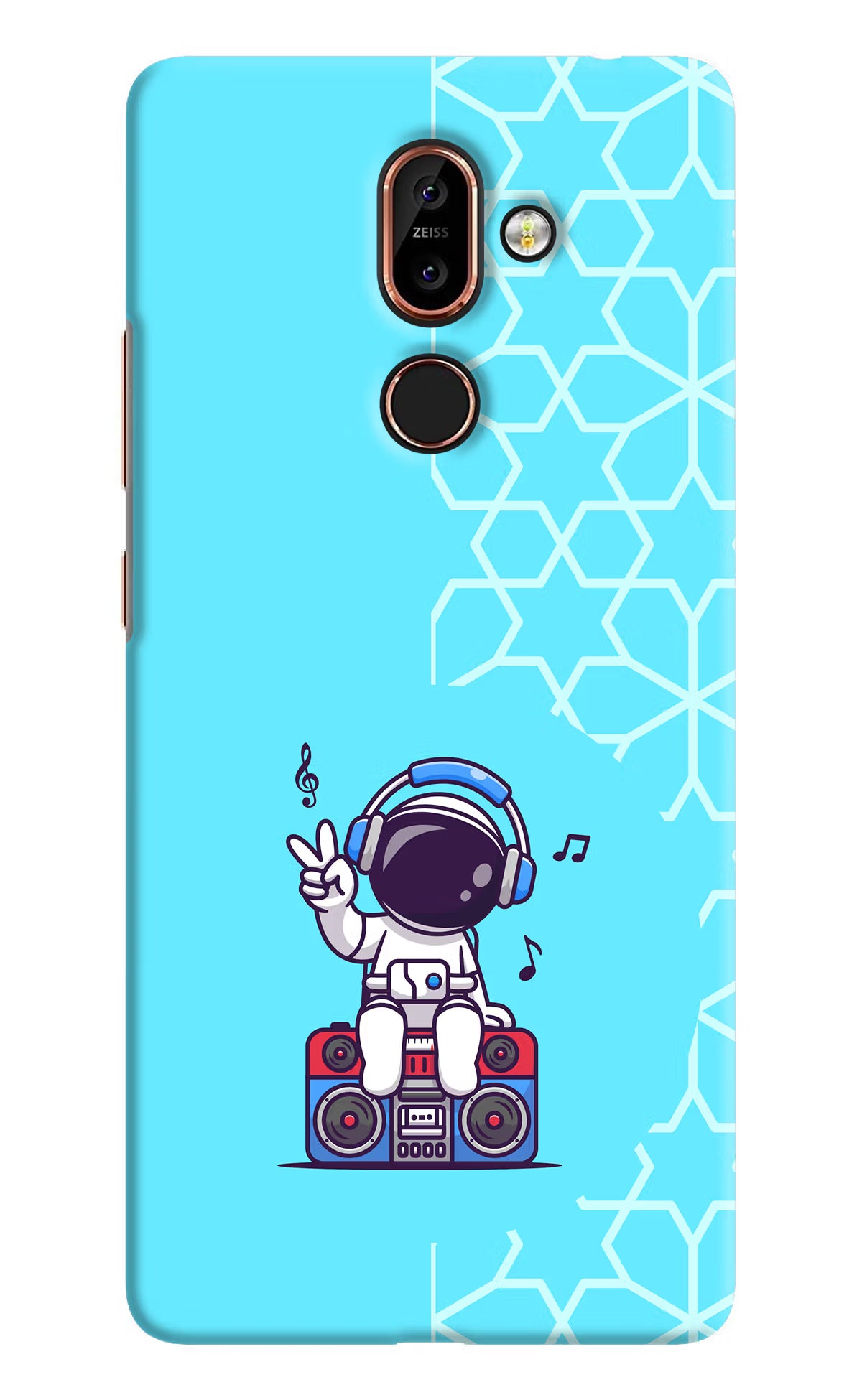 Cute Astronaut Chilling Nokia 7 Plus Hard Case Back Cover by Casekaro