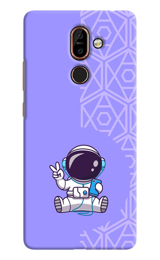 Cute Astronaut Chilling Nokia 7 Plus Hard Case Back Cover by Casekaro