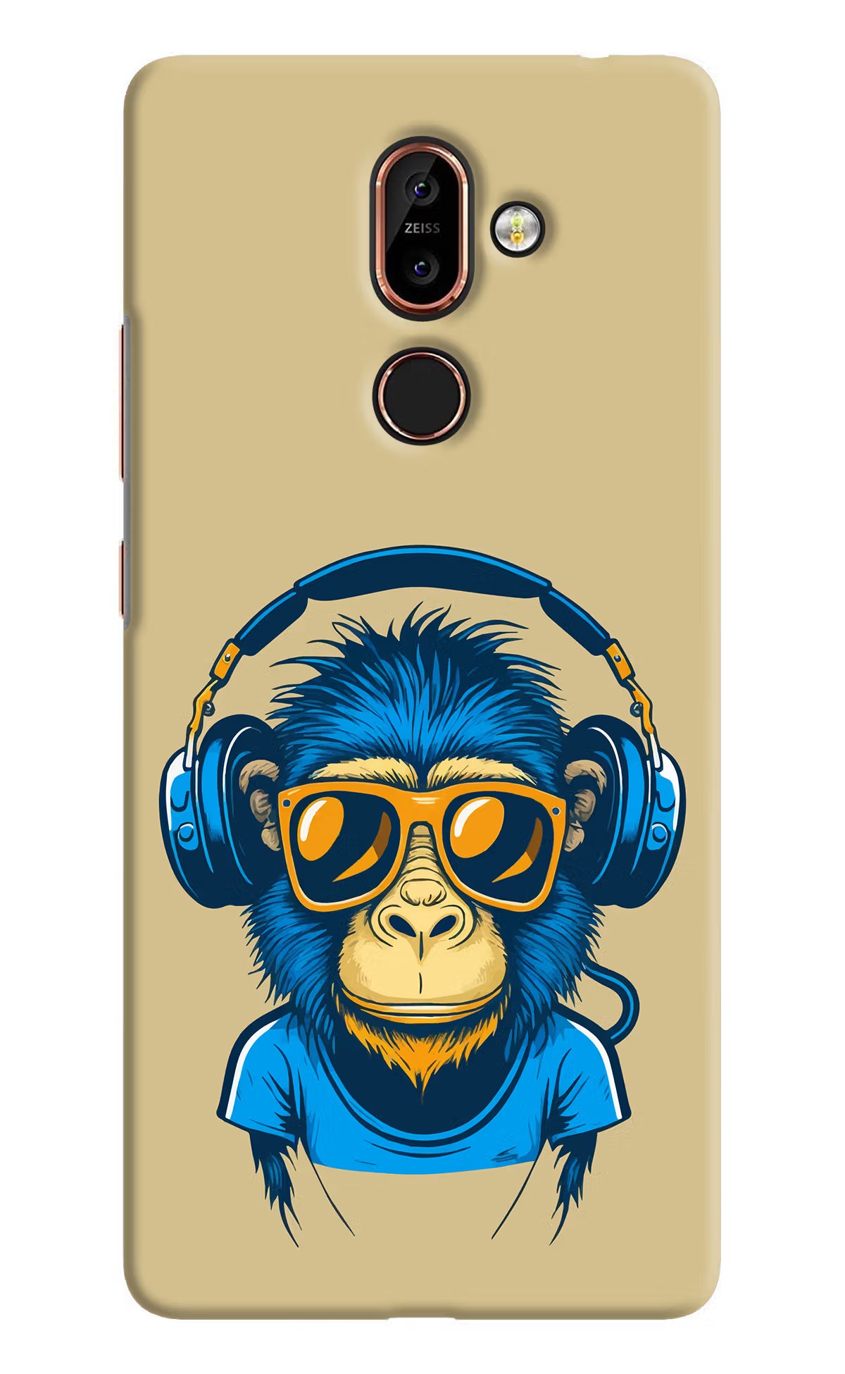 Monkey Headphone Nokia 7 Plus Hard Case Back Cover by Casekaro