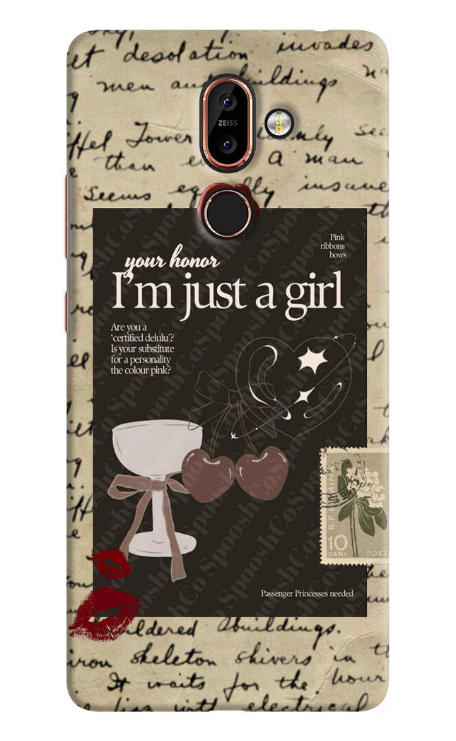 I am just a girl Nokia 7 Plus Hard Case Back Cover by Casekaro