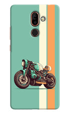 Striped Moto Drift Nokia 7 Plus Hard Case Back Cover by Casekaro