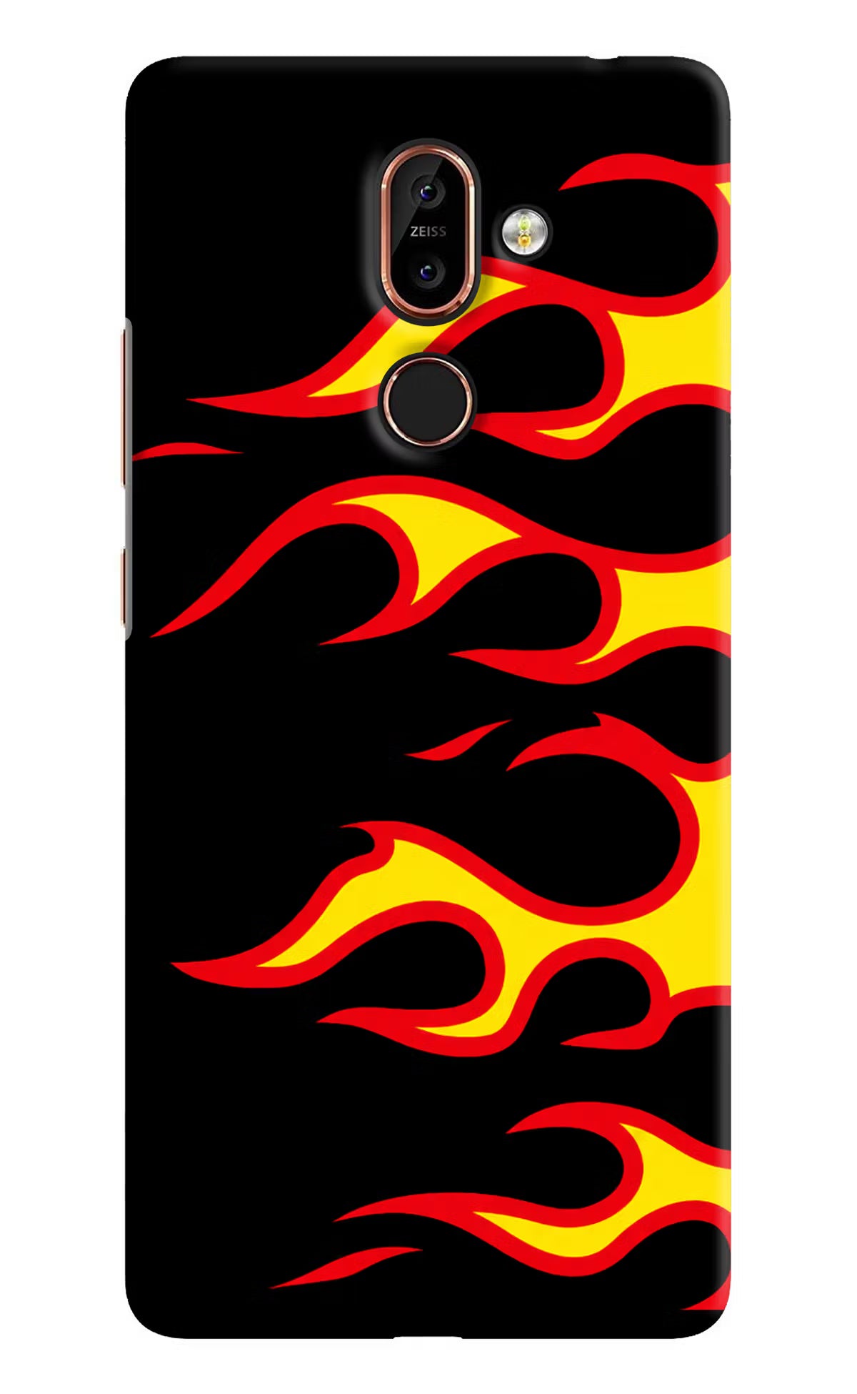 Side Sweep Flames Nokia 7 Plus Hard Case Back Cover by Casekaro