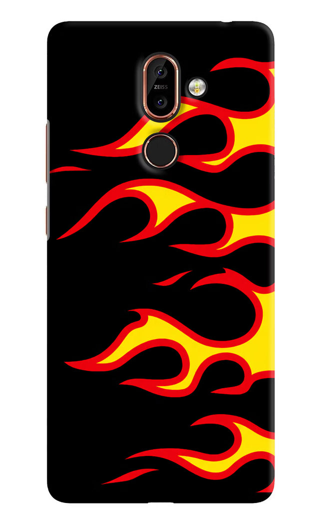 Side Sweep Flames Nokia 7 Plus Hard Case Back Cover by Casekaro