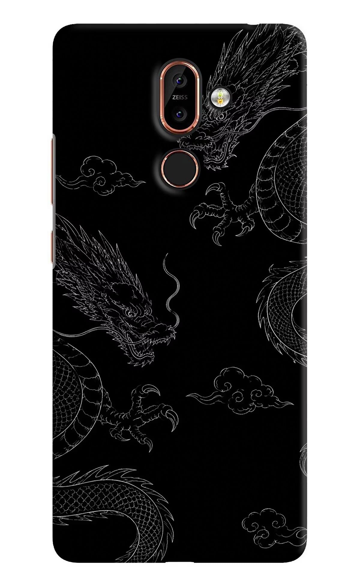 Twin Dragons Nokia 7 Plus Hard Case Back Cover by Casekaro
