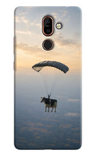 Skydiving Cow Nokia 7 Plus Hard Case Back Cover by Casekaro
