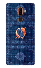 Koi Blue Nokia 7 Plus Hard Case Back Cover by Casekaro