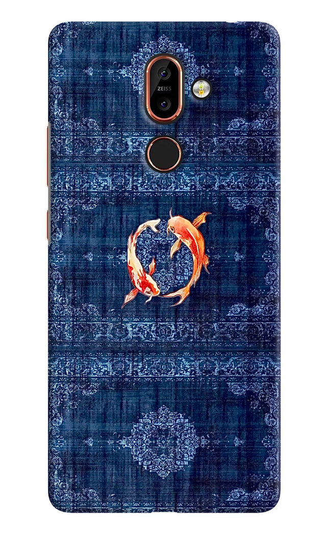Koi Blue Nokia 7 Plus Hard Case Back Cover by Casekaro