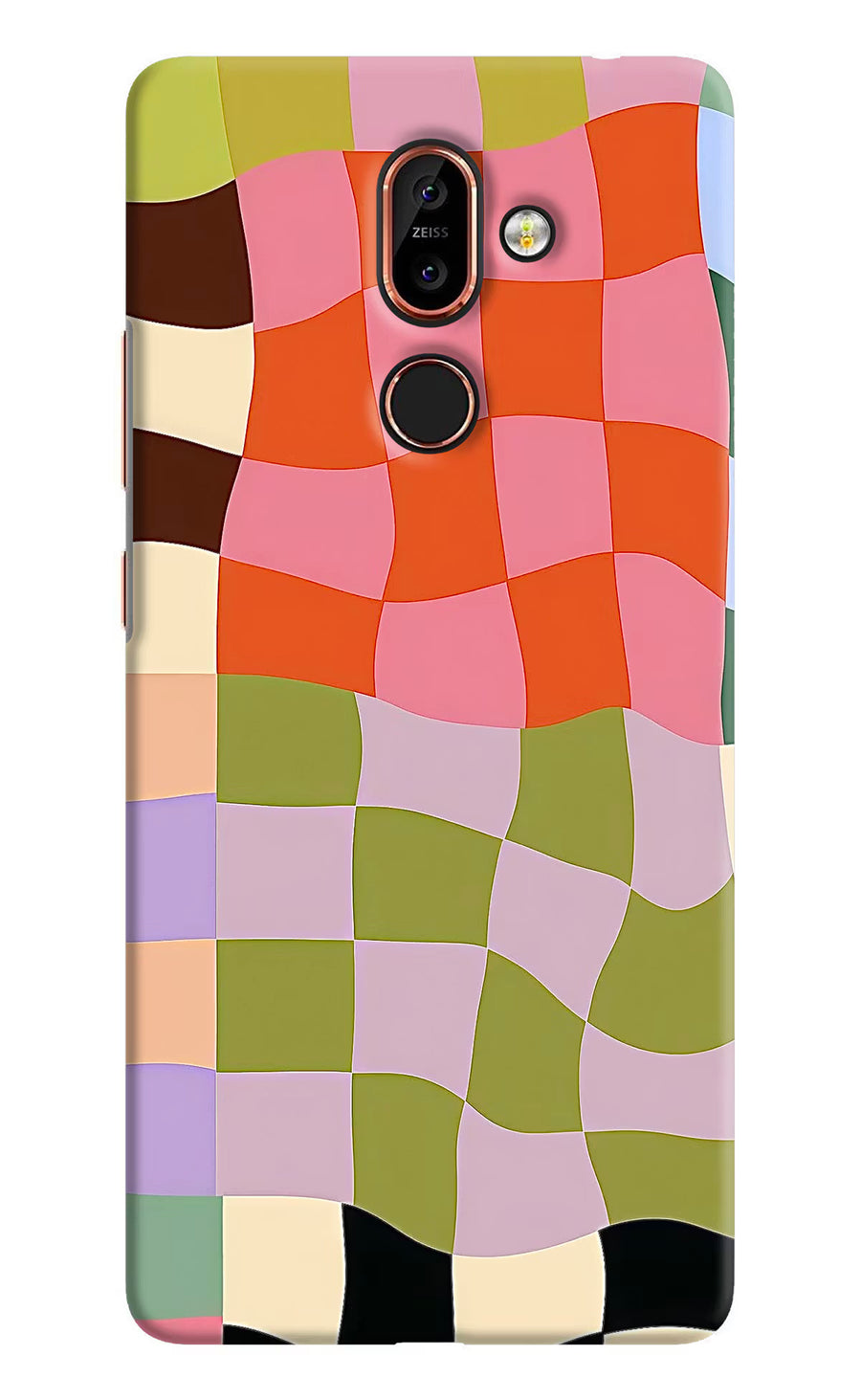 Wavy Grid Nokia 7 Plus Back Cover, Hard case