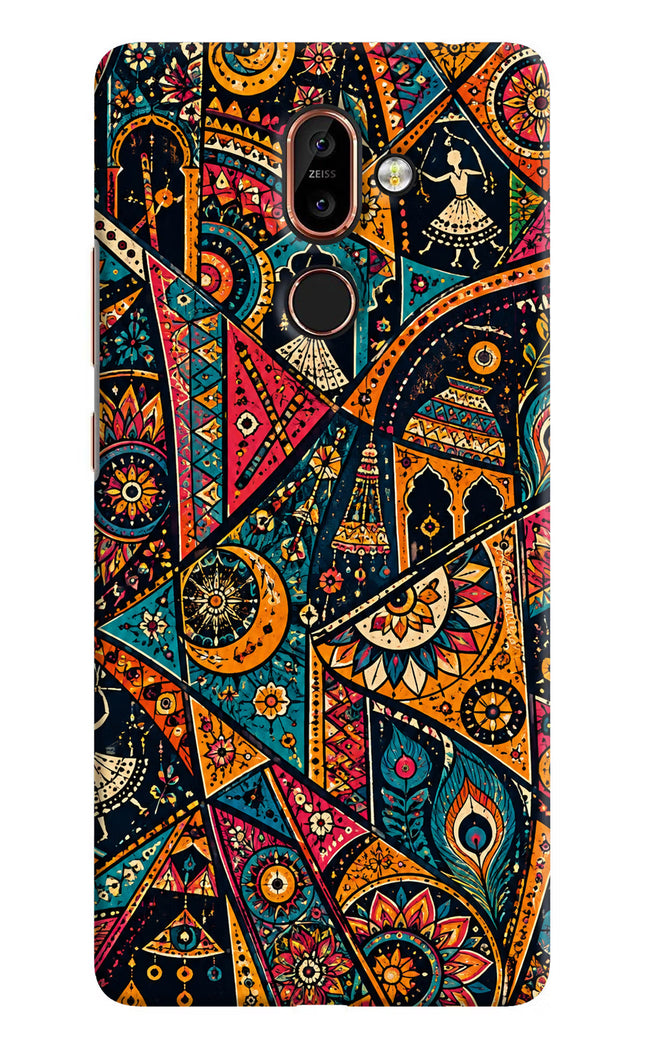 Folk Print Nokia 7 Plus Hard Case Back Cover by Casekaro