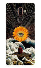 Cosmic Flower Nokia 7 Plus Hard Case Back Cover by Casekaro
