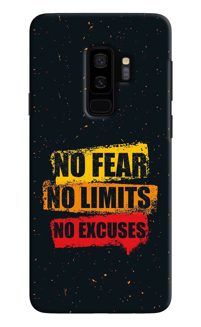 No Fear No Limits No Excuse Samsung S9 Plus Hard Case Back Cover by Casekaro
