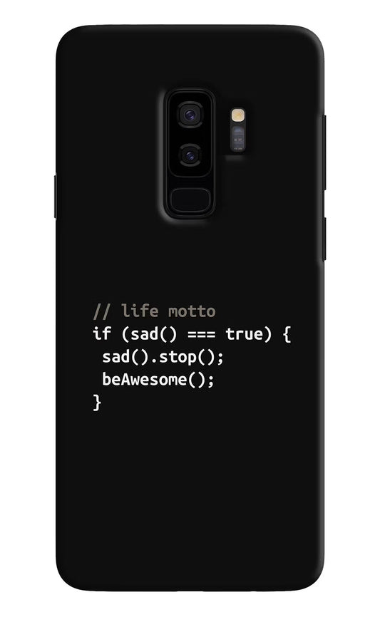 Life Motto Code Samsung S9 Plus Hard Case Back Cover by Casekaro