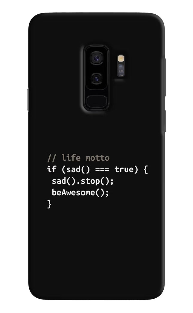 Life Motto Code Samsung S9 Plus Hard Case Back Cover by Casekaro