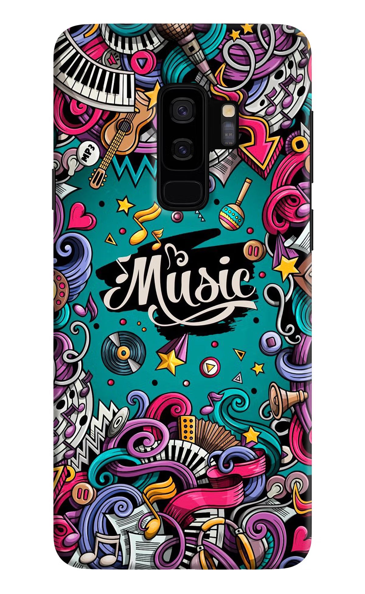 Music Graffiti Samsung S9 Plus Hard Case Back Cover by Casekaro