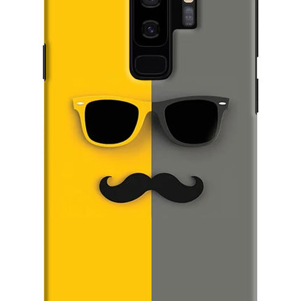 Sunglasses with Mustache Samsung S9 Plus Hard Case Back Cover by Casekaro