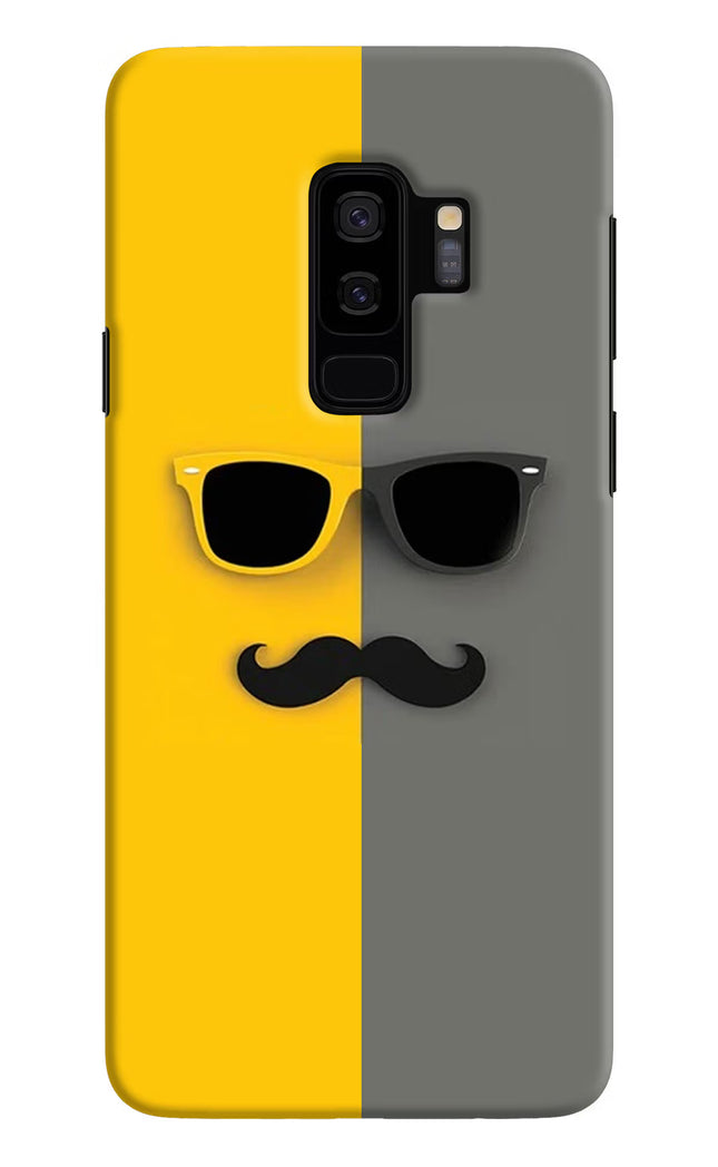 Sunglasses with Mustache Samsung S9 Plus Hard Case Back Cover by Casekaro