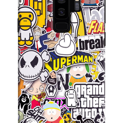 Sticker Bomb Samsung S9 Plus Hard Case Back Cover by Casekaro