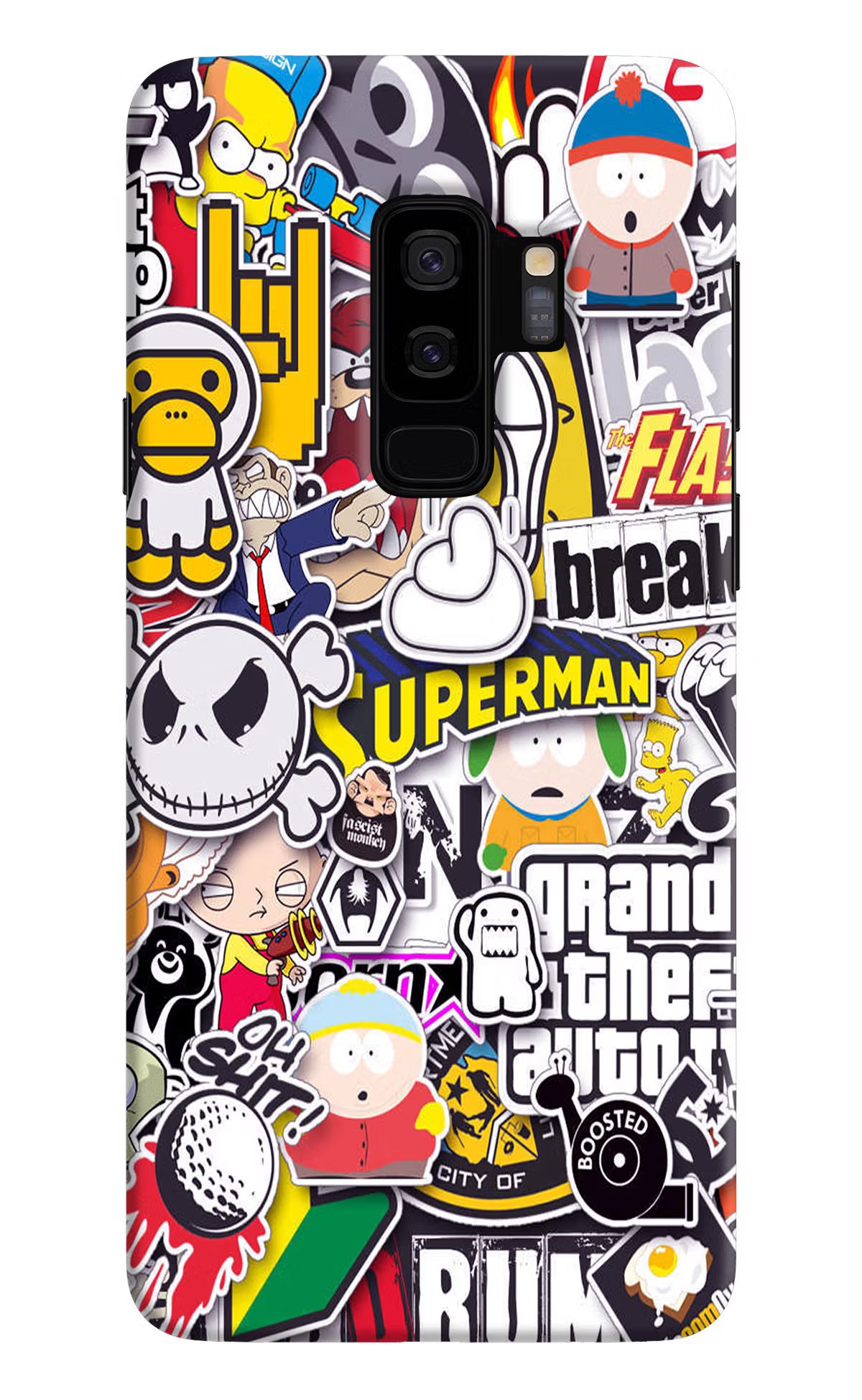 Sticker Bomb Samsung S9 Plus Hard Case Back Cover by Casekaro