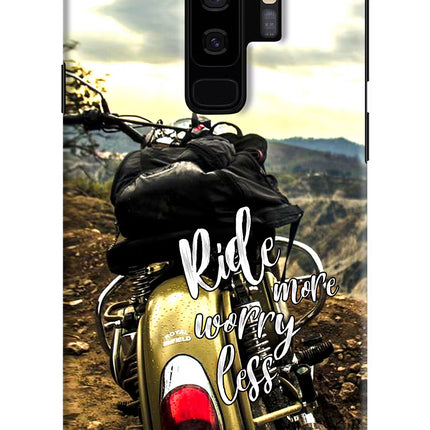 Ride More Worry Less Samsung S9 Plus Hard Case Back Cover by Casekaro