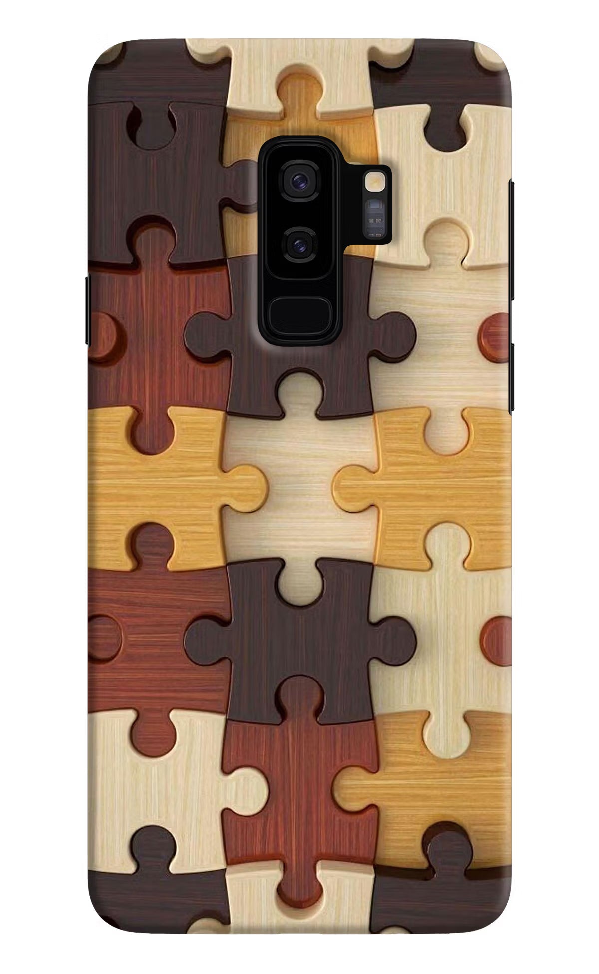Wooden Puzzle Samsung S9 Plus Hard Case Back Cover by Casekaro