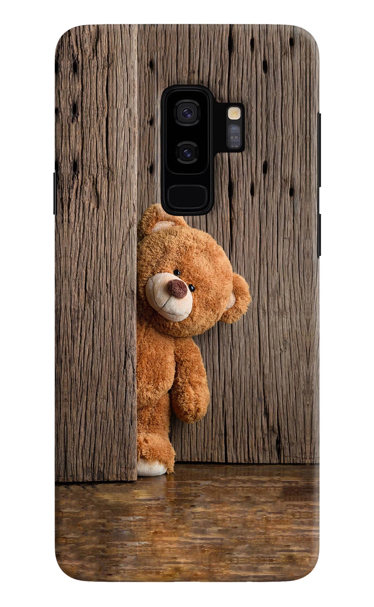 Teddy Wooden Samsung S9 Plus Hard Case Back Cover by Casekaro