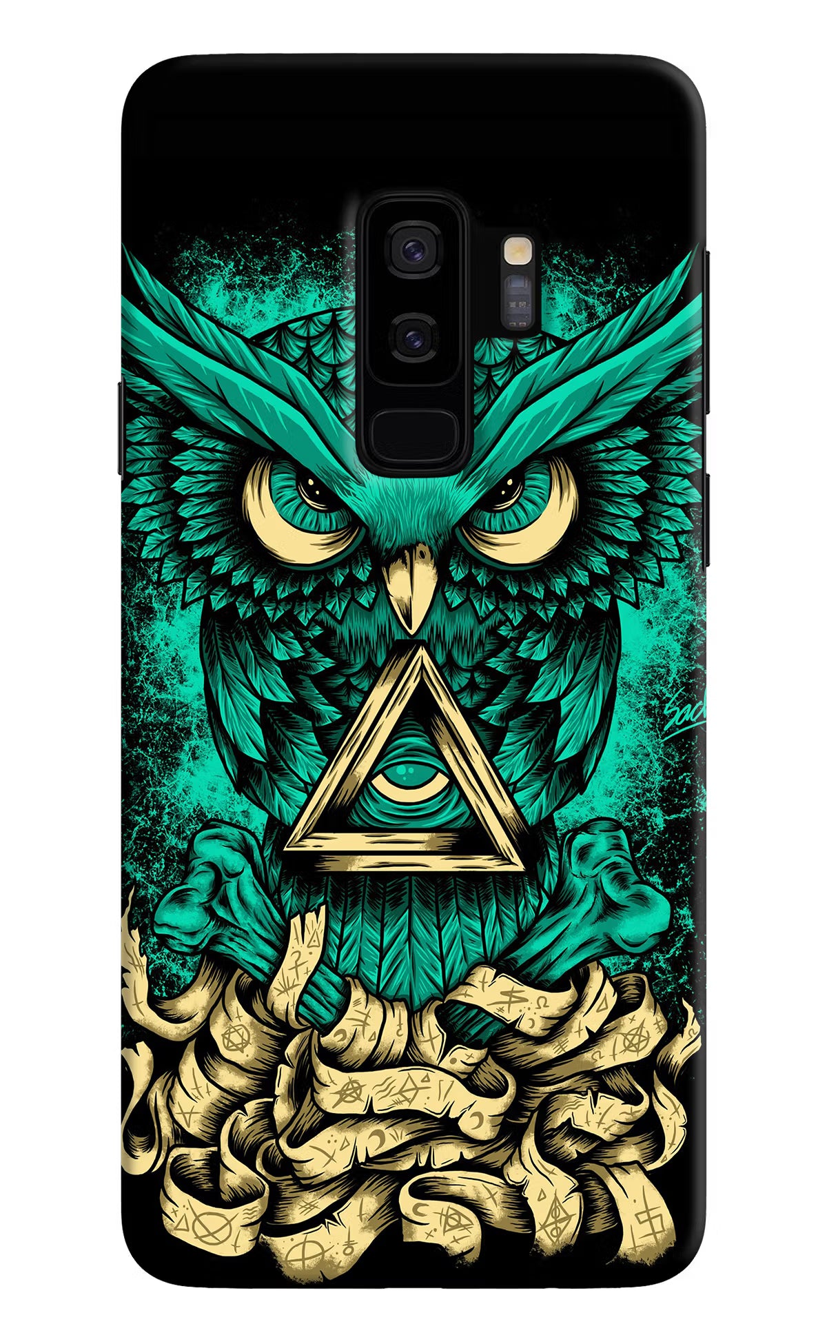 Green Owl Samsung S9 Plus Hard Case Back Cover by Casekaro