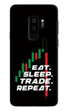 Eat Sleep Trade Repeat Samsung S9 Plus Hard Case Back Cover by Casekaro