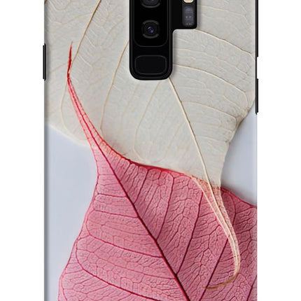 White Pink Leaf Samsung S9 Plus Hard Case Back Cover by Casekaro