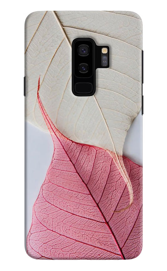 White Pink Leaf Samsung S9 Plus Hard Case Back Cover by Casekaro