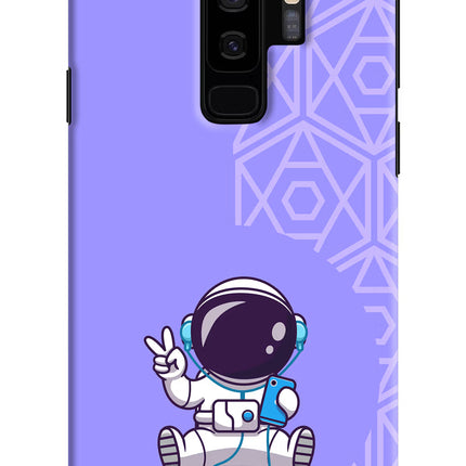 Cute Astronaut Chilling Samsung S9 Plus Hard Case Back Cover by Casekaro