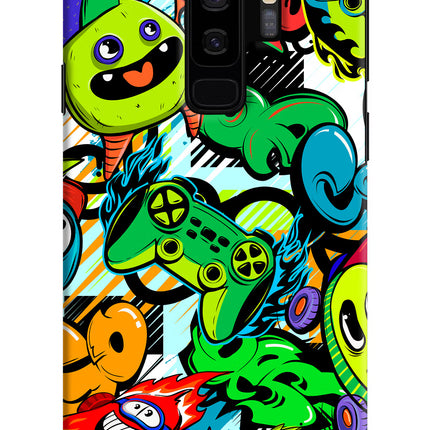 Game Doodle Samsung S9 Plus Hard Case Back Cover by Casekaro