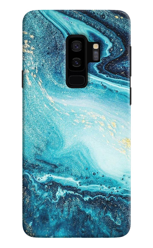 Blue Glitter Marble Samsung S9 Plus Hard Case Back Cover by Casekaro