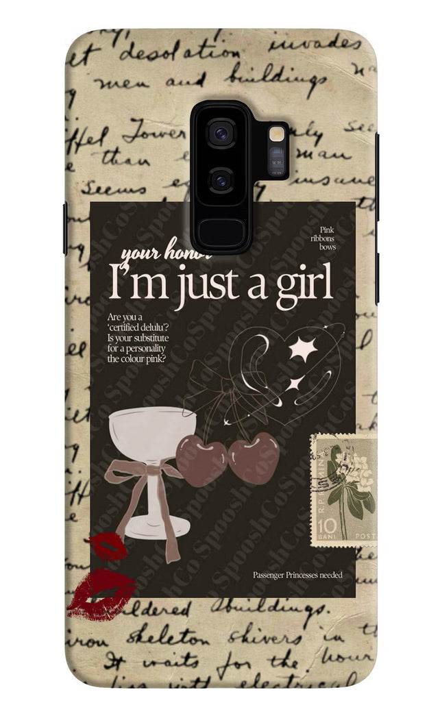 I am just a girl Samsung S9 Plus Hard Case Back Cover by Casekaro