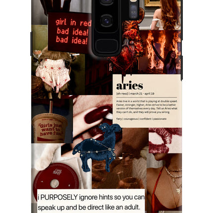 Zodiac Aries Samsung S9 Plus Hard Case Back Cover by Casekaro