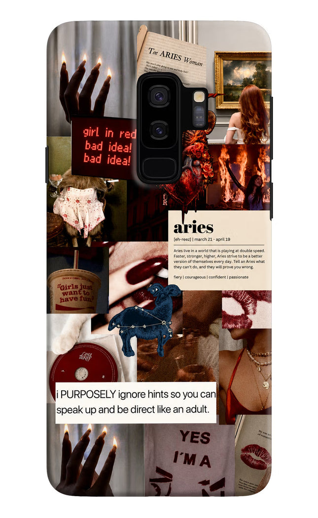 Zodiac Aries Samsung S9 Plus Hard Case Back Cover by Casekaro