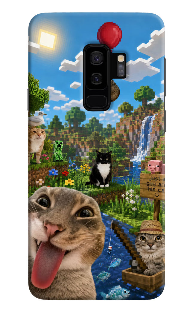 Minecraft Cat Chaos Samsung S9 Plus Hard Case Back Cover by Casekaro