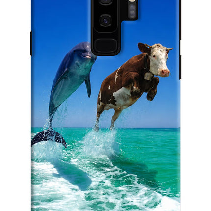 Dolphin vs Cow Samsung S9 Plus Hard Case Back Cover by Casekaro