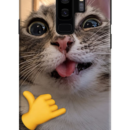 Silly Cat Call Samsung S9 Plus Hard Case Back Cover by Casekaro