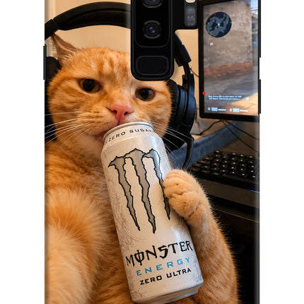 Gamer Cat Energy Samsung S9 Plus Hard Case Back Cover by Casekaro