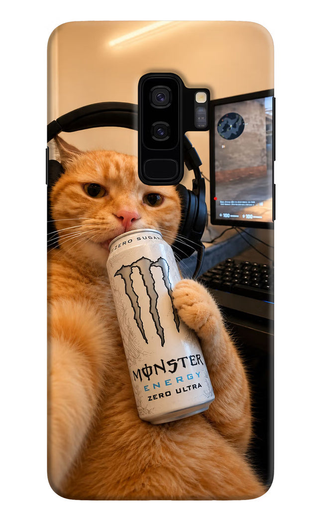 Gamer Cat Energy Samsung S9 Plus Hard Case Back Cover by Casekaro