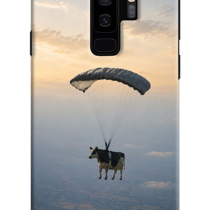 Skydiving Cow Samsung S9 Plus Hard Case Back Cover by Casekaro