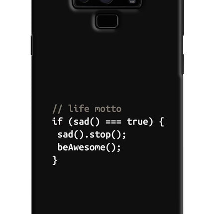 Life Motto Code Samsung Note 9 Hard Case Back Cover by Casekaro