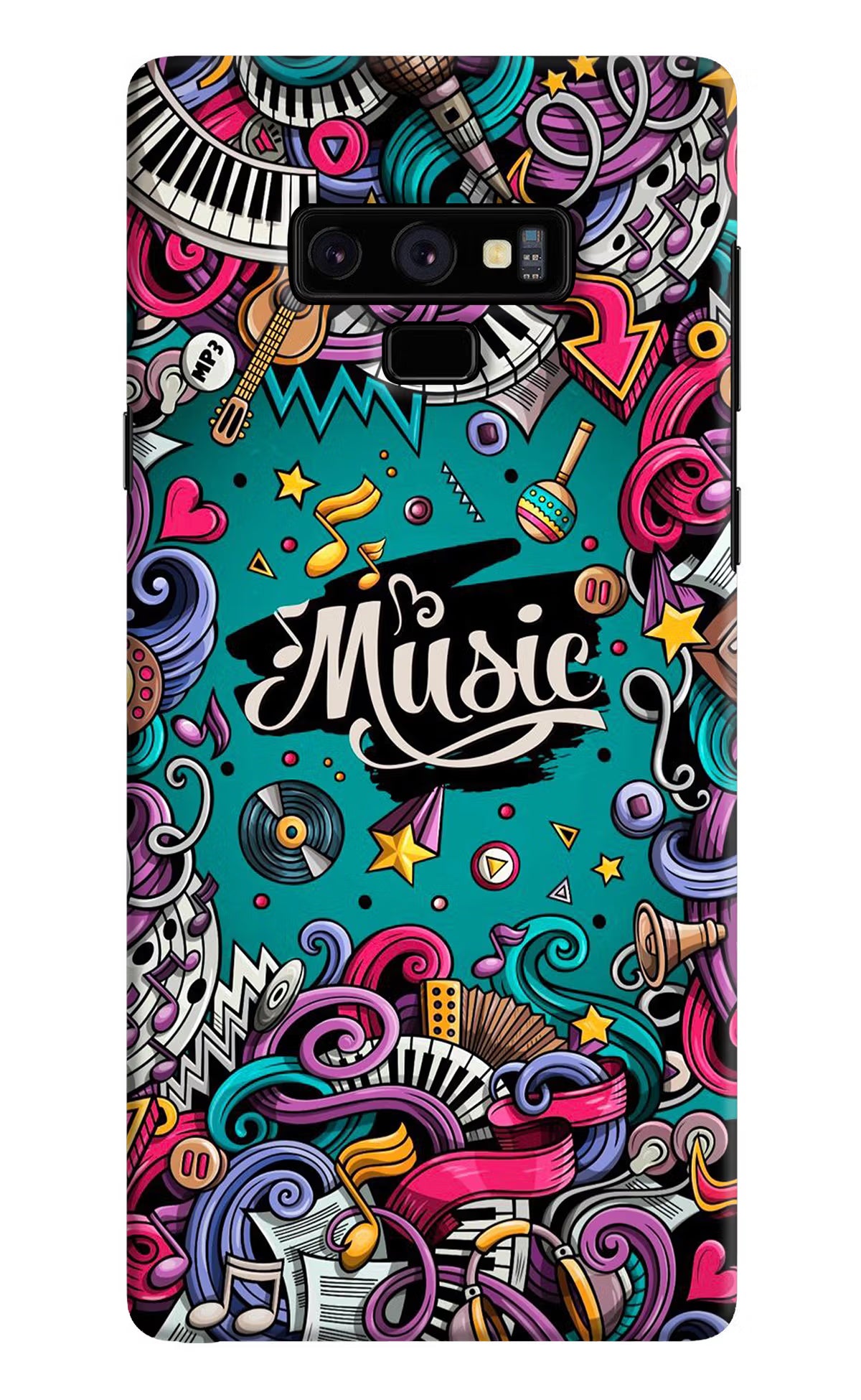 Music Graffiti Samsung Note 9 Hard Case Back Cover by Casekaro