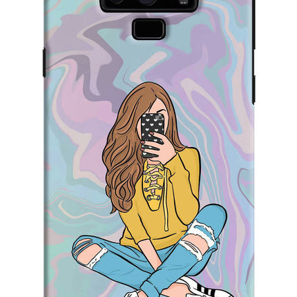 Selfie Girl Samsung Note 9 Hard Case Back Cover by Casekaro
